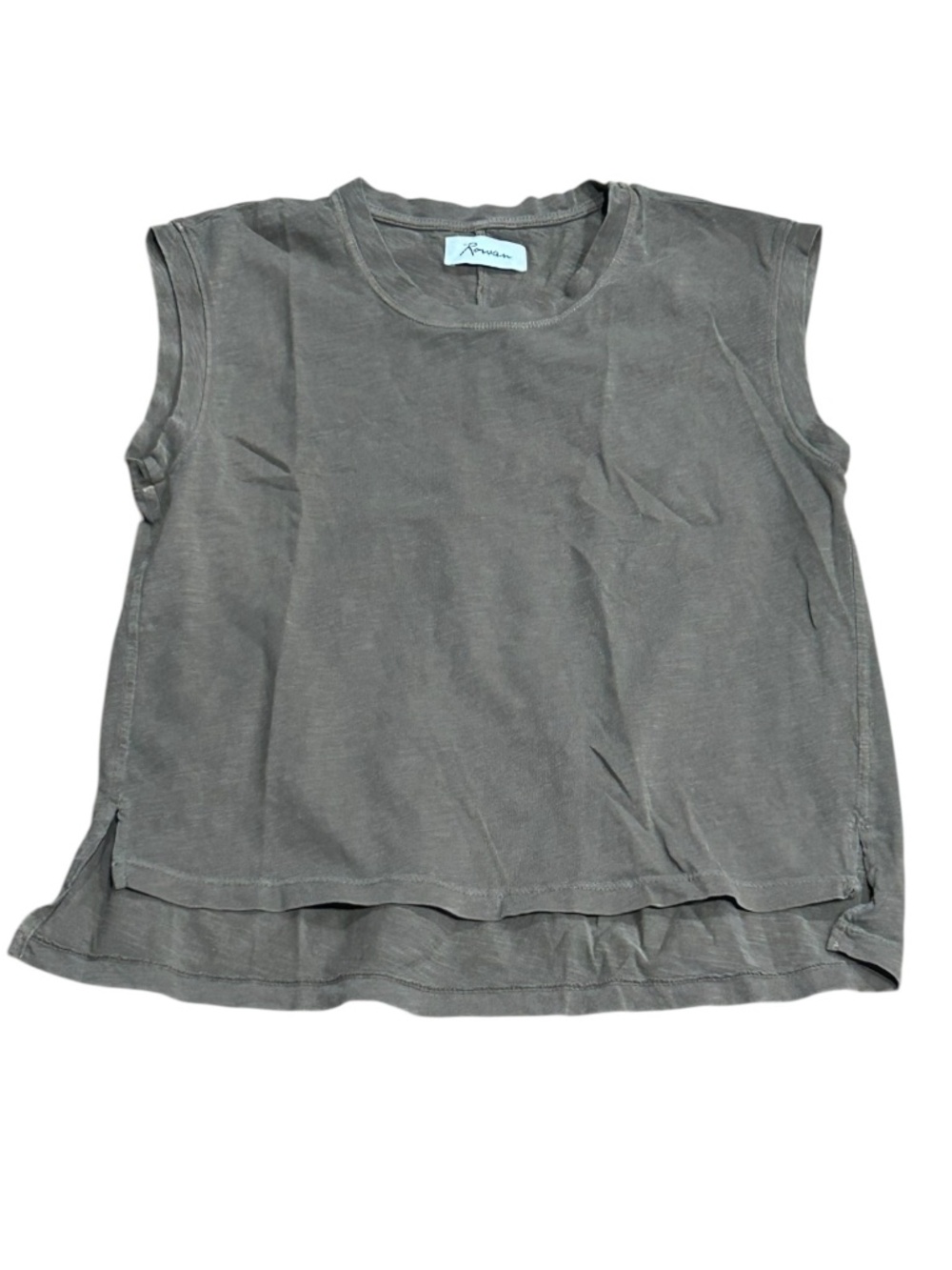 ROWAN sleeveless t shirt top in olive Women's Size XS